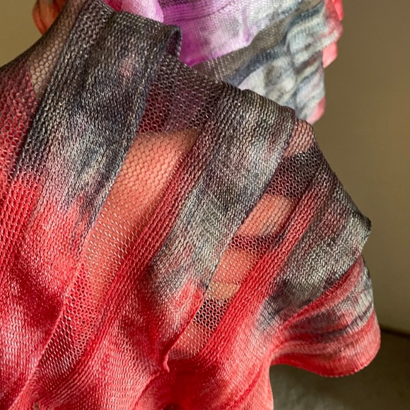 Beautiful tie dye poncho with ruffles. - Picture 3 of 4